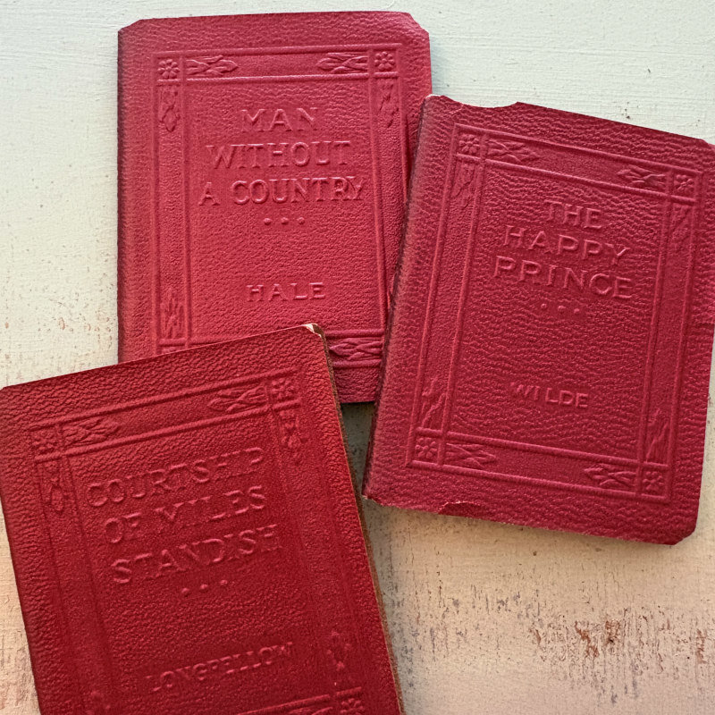 SOLD: Mini Red Luxart Library Books: Set 1