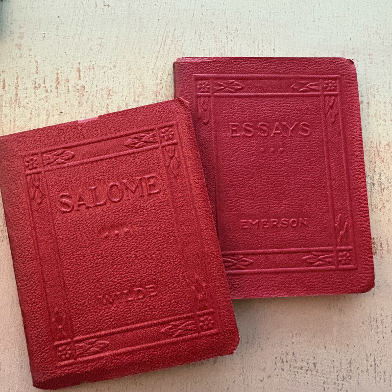 SOLD: Mini Red Luxart Library Books: Set 1