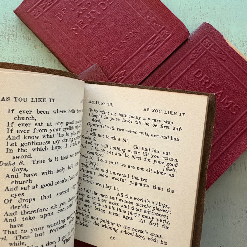 SOLD: Mini Red Luxart Library Books: Set 2