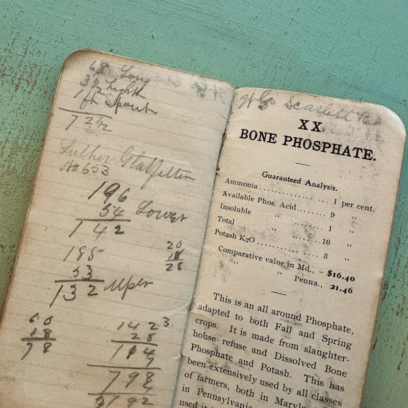 1903 Antique Fertilizers Booklet: Maroon