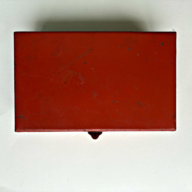SOLD: Vintage Metal Box: Vermilion