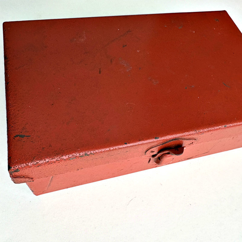 SOLD: Vintage Metal Box: Vermilion