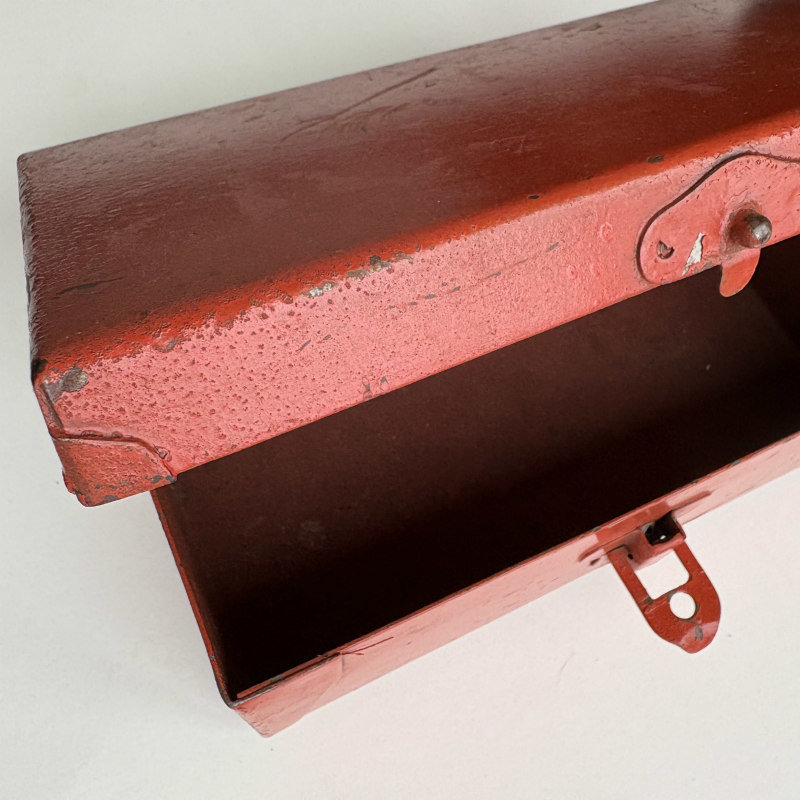 SOLD: Vintage Metal Box: Vermilion
