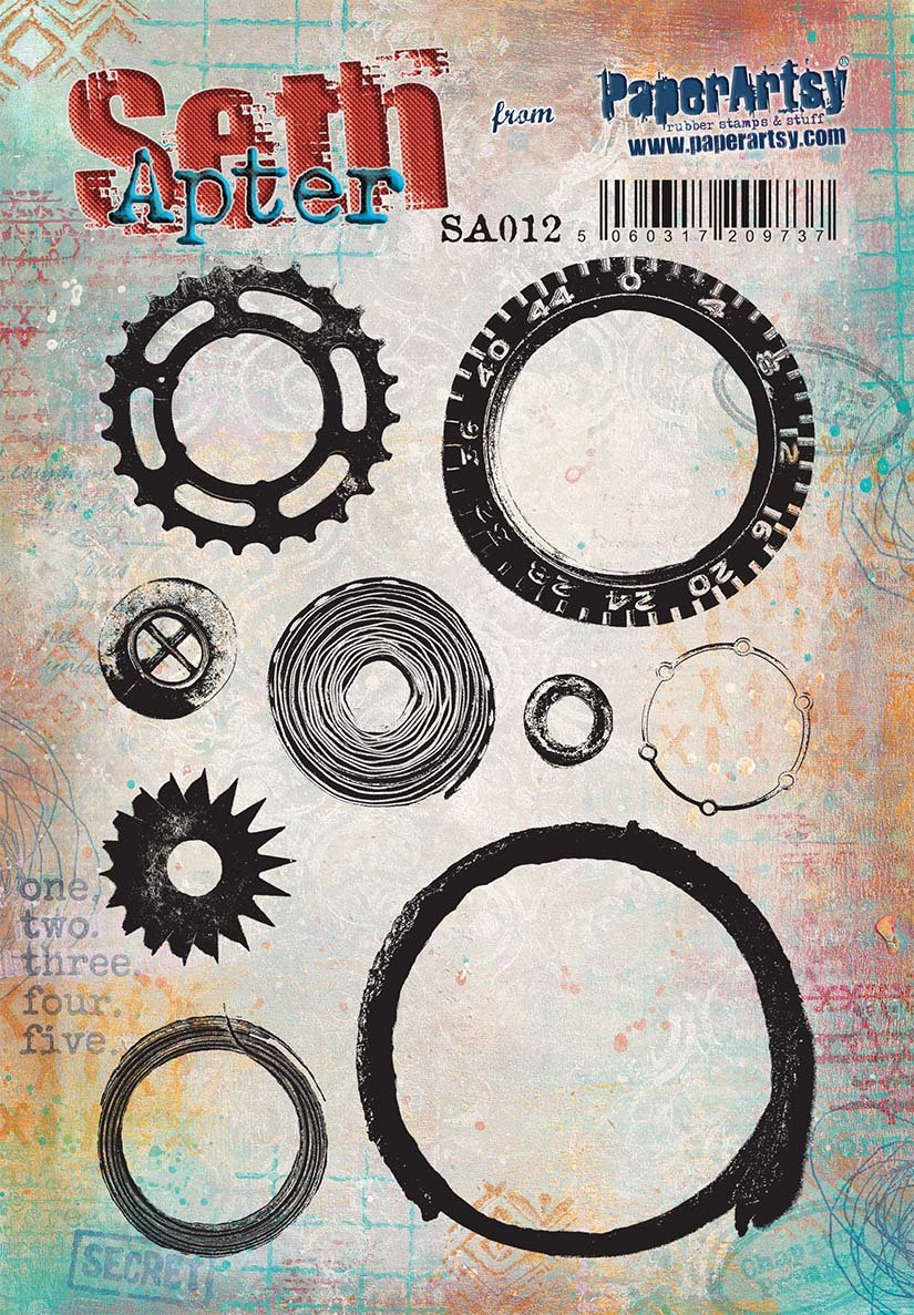 PaperArtsy 12 Cling Rubber Stamp Set