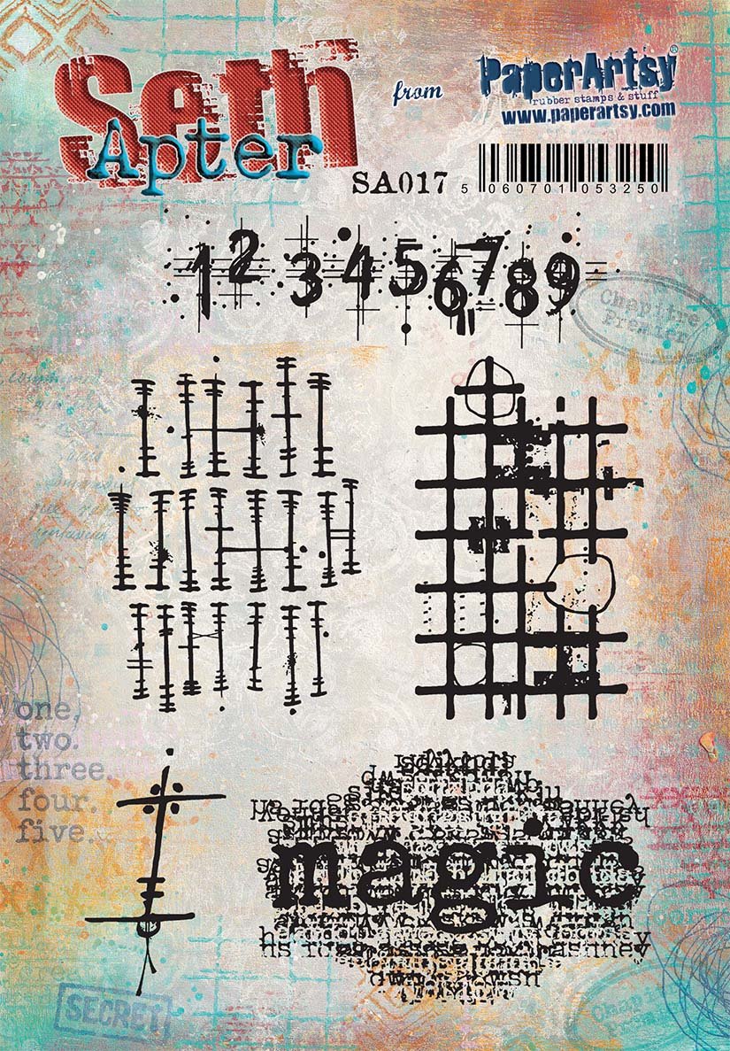 PaperArtsy 17 Cling Rubber Stamp Set