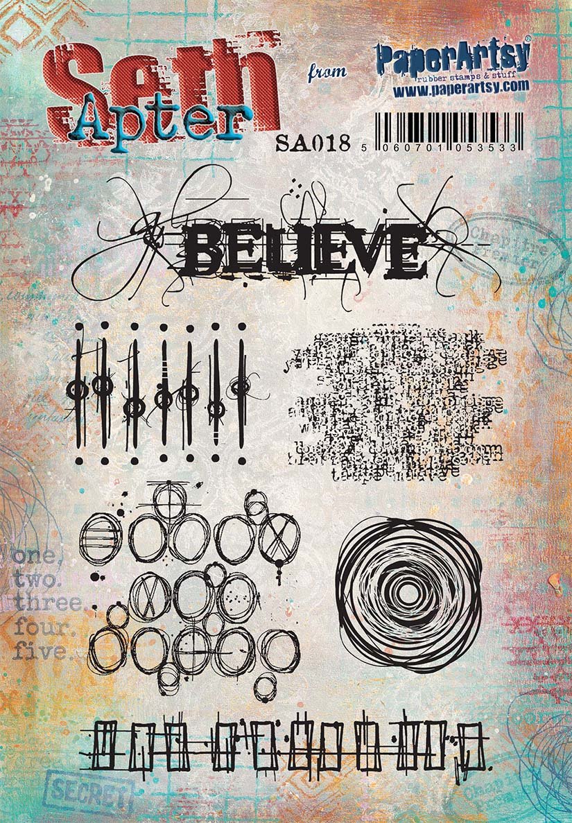 PaperArtsy 18 Cling Rubber Stamp Set