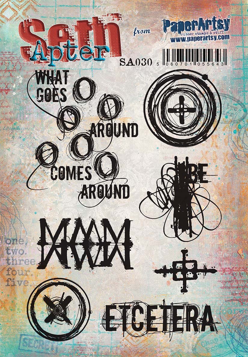 PaperArtsy 30 Cling Rubber Stamp Set