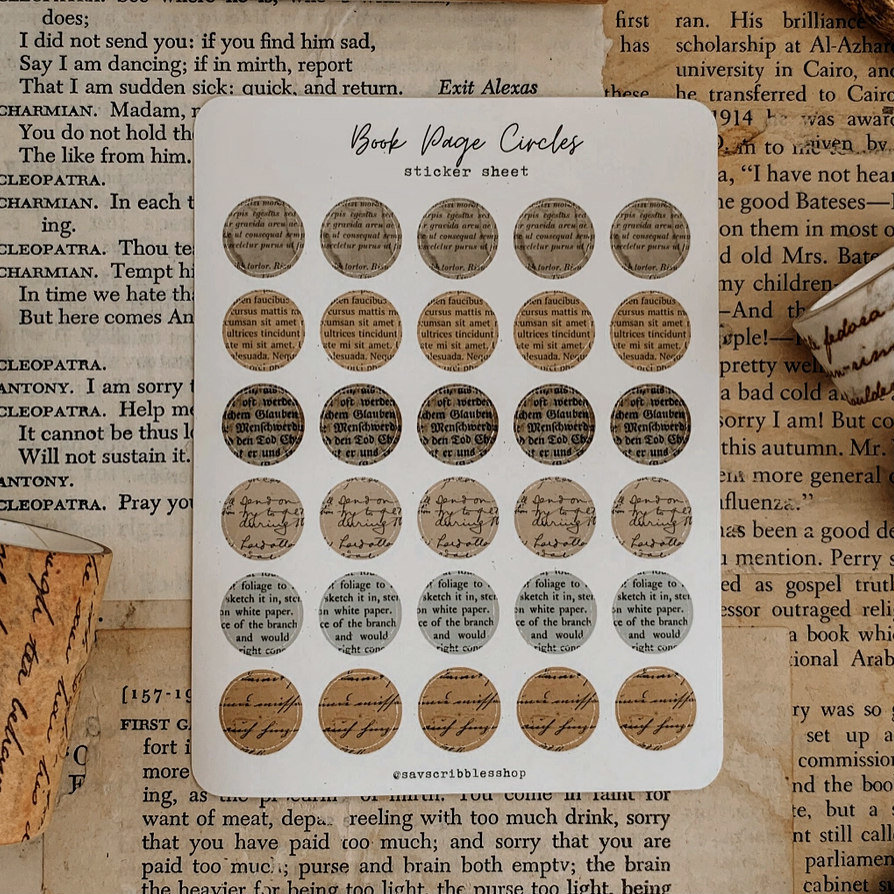 Savannah Scribbles Circle Stickers: Book Page