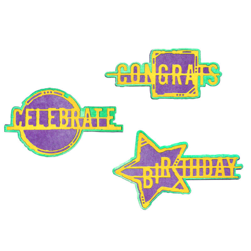 Sizzix Thinlit Dies: Word Wafers Birthday