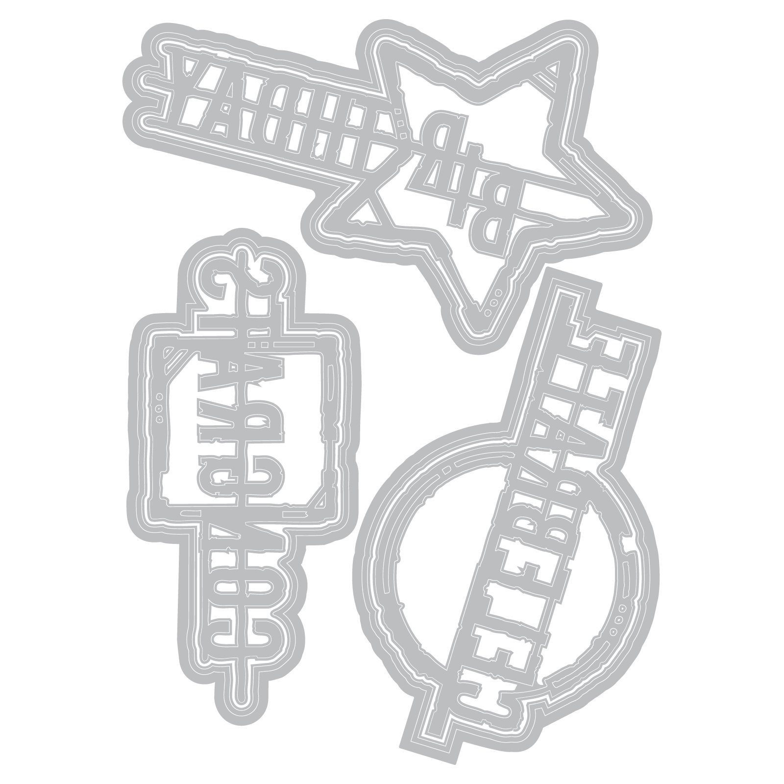 Sizzix Thinlit Dies: Word Wafers Birthday