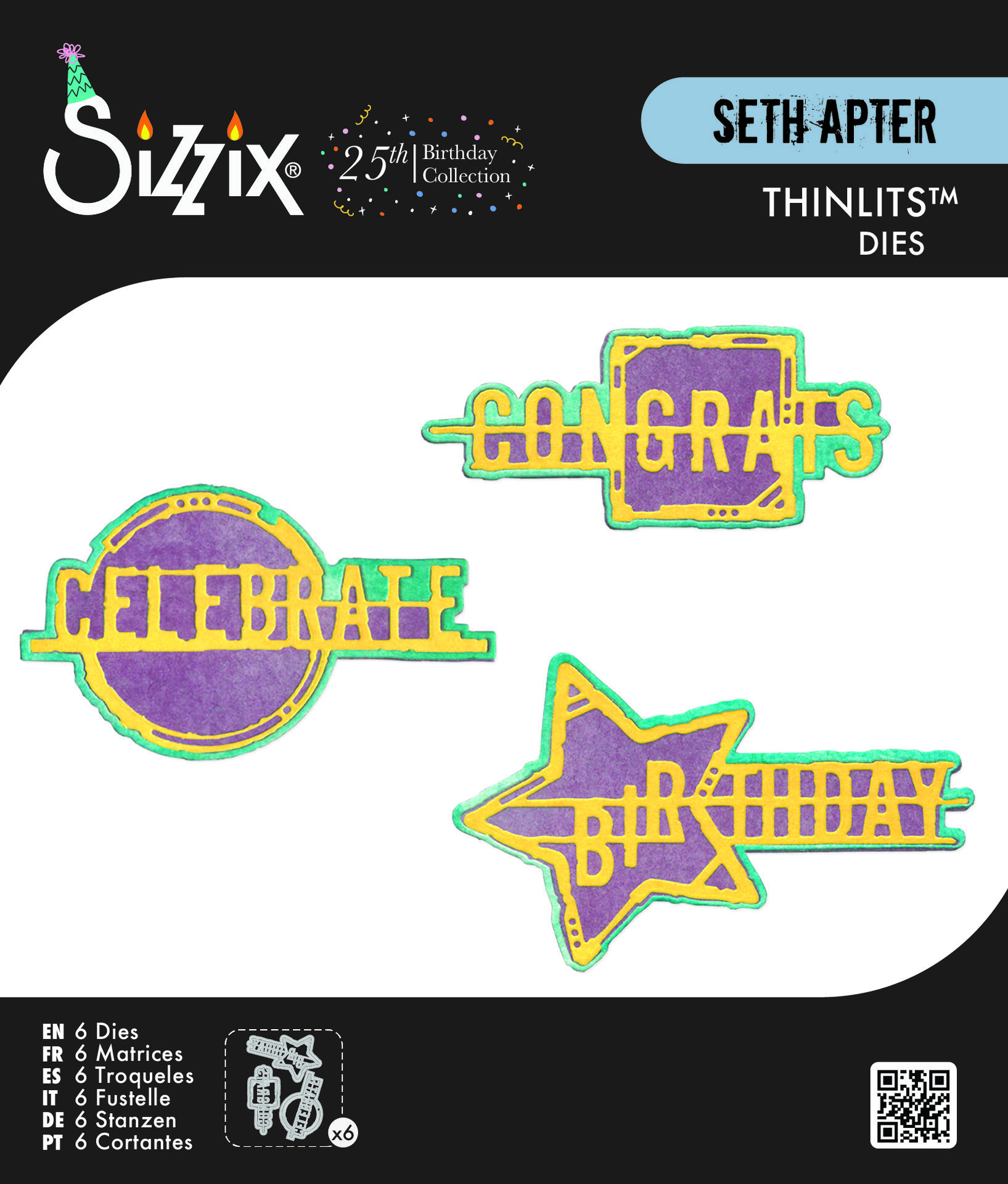 Sizzix Thinlit Dies: Word Wafers Birthday