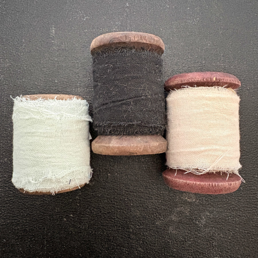 Spooled Sari Underpinnings Cotton Ribbon: Trio