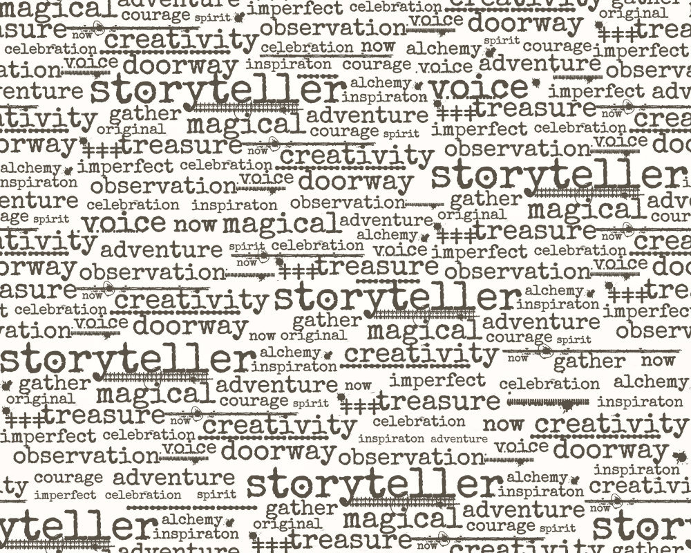 FreeSpirit Stamped Fabric 1/2 Yard Cut: Wordster