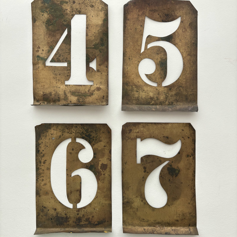SOLD: 1890 LARGE Brass Numbers Set: 0-9 