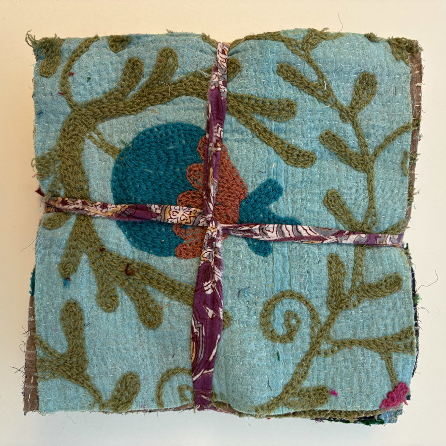 Hand Stitched & Embroidered Kantha Bundle: Large 2