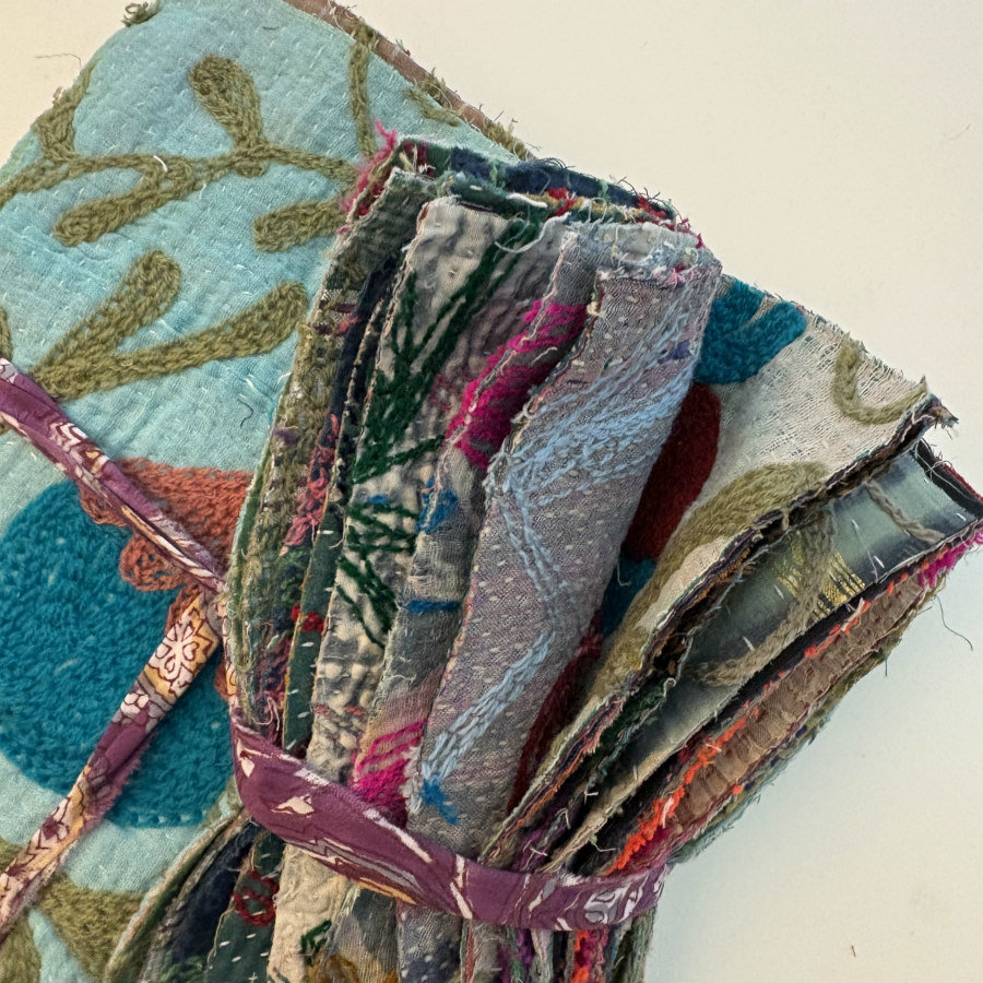 Hand Stitched & Embroidered Kantha Bundle: Large 2