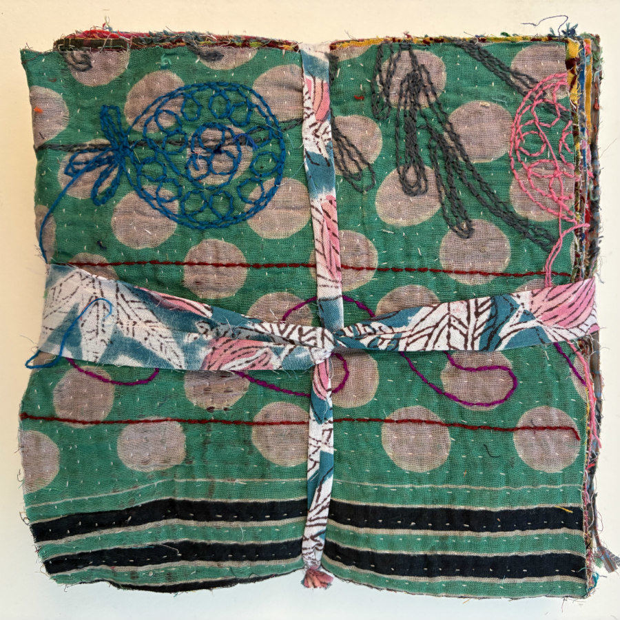 Hand Stitched & Embroidered Kantha Bundle: Large 3