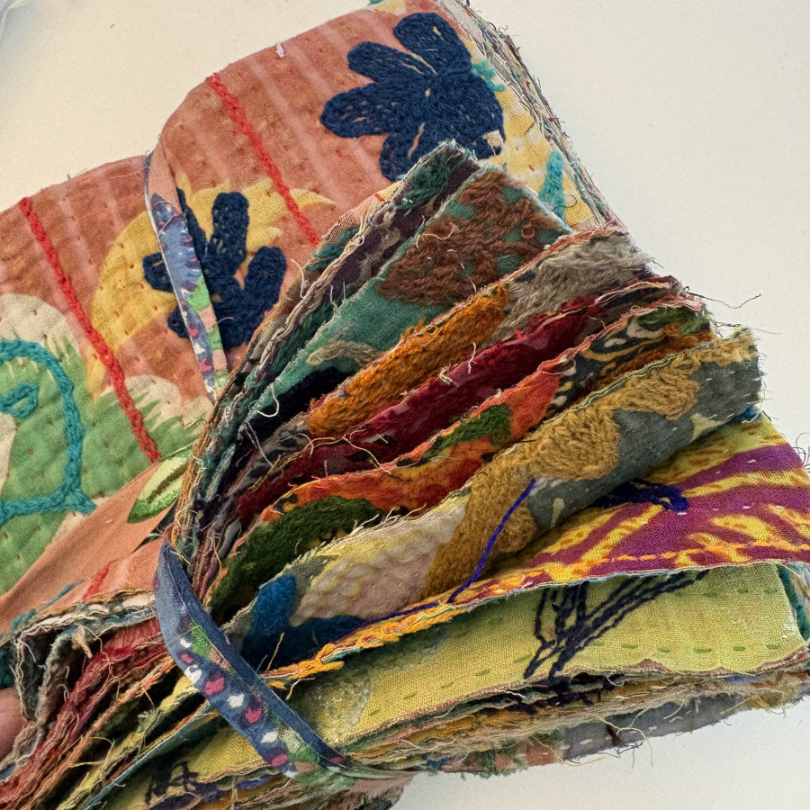 SOLD: Hand Stitched & Embroidered Kantha Bundle: Large 4