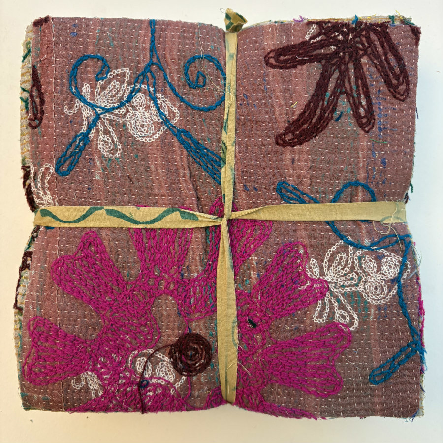Hand Stitched & Embroidered Kantha Bundle: Large 7