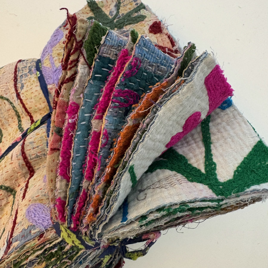 Hand Stitched & Embroidered Kantha Bundle: Large 8