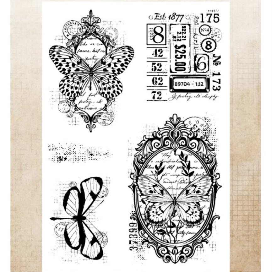 Studio Light Clear Stamp Set: Vintage Butterfly