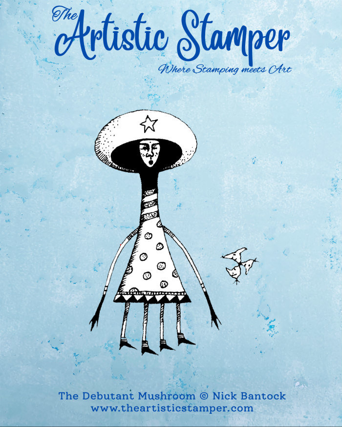 Nick Bantock Cling Rubber Stamp: The Debutant Mushroom