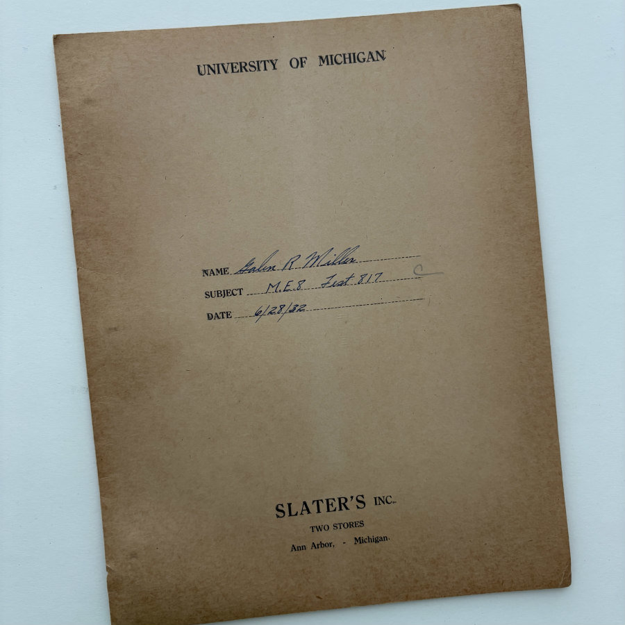 1932 University of Michigan Student Test 1