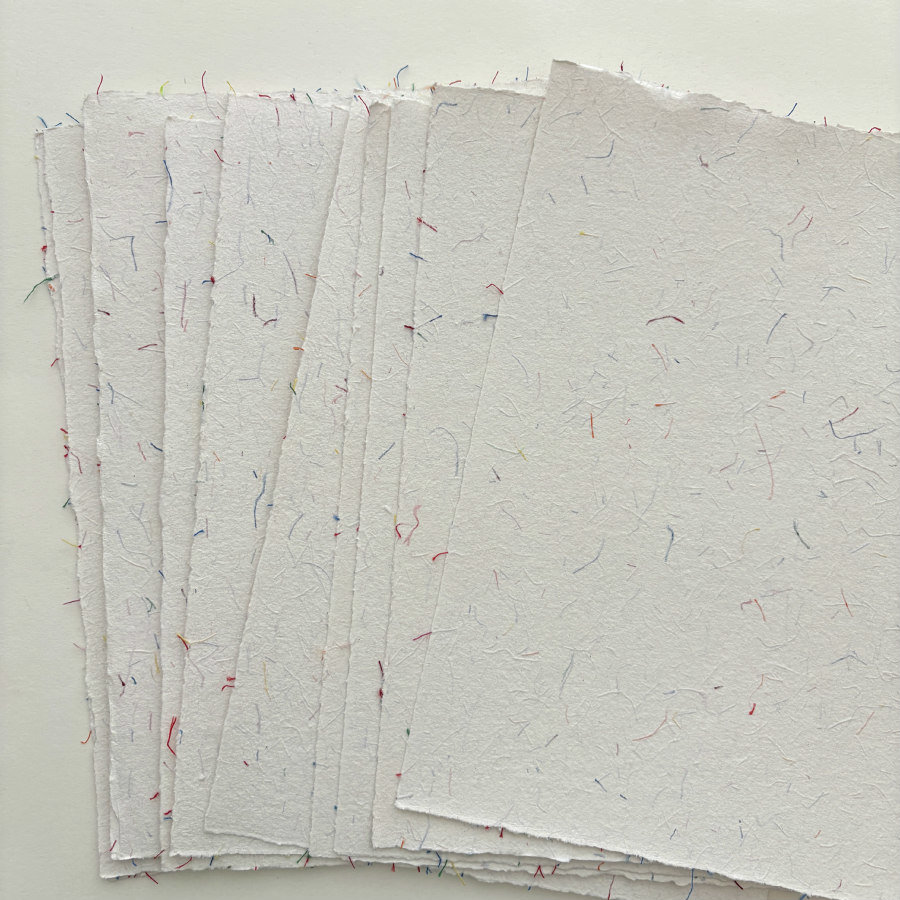 SOLD OUT: French Handmade LARGE Paper: Thread Inclusions