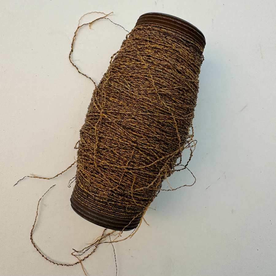 SOLD: Ribbed Metal Tube Wrapped with Textured Thread
