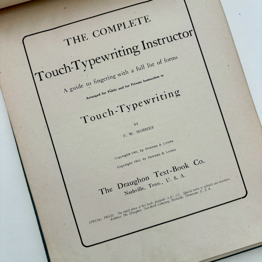 Antique Touch Typewriting Instructor Manual