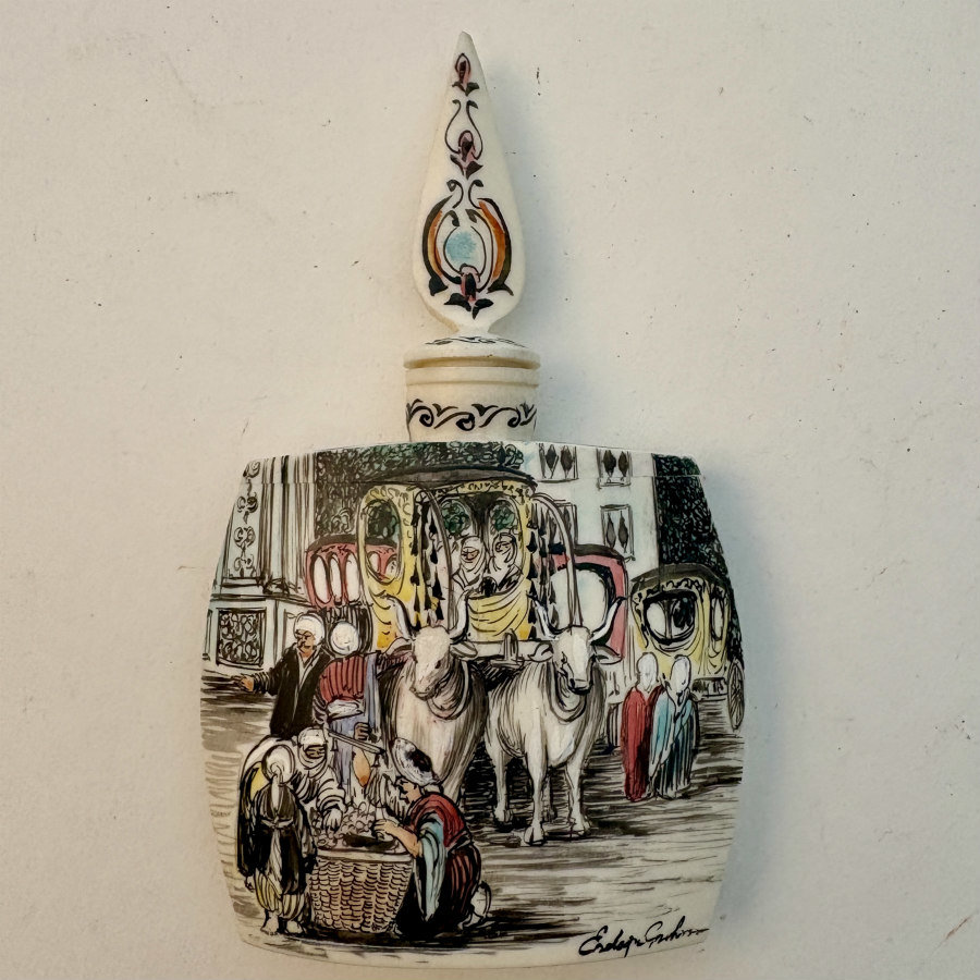 Vintage Turkish Hand Painted Perfume Bottle