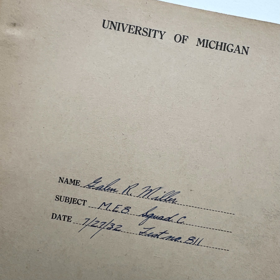 1932 University of Michigan Student Test 2