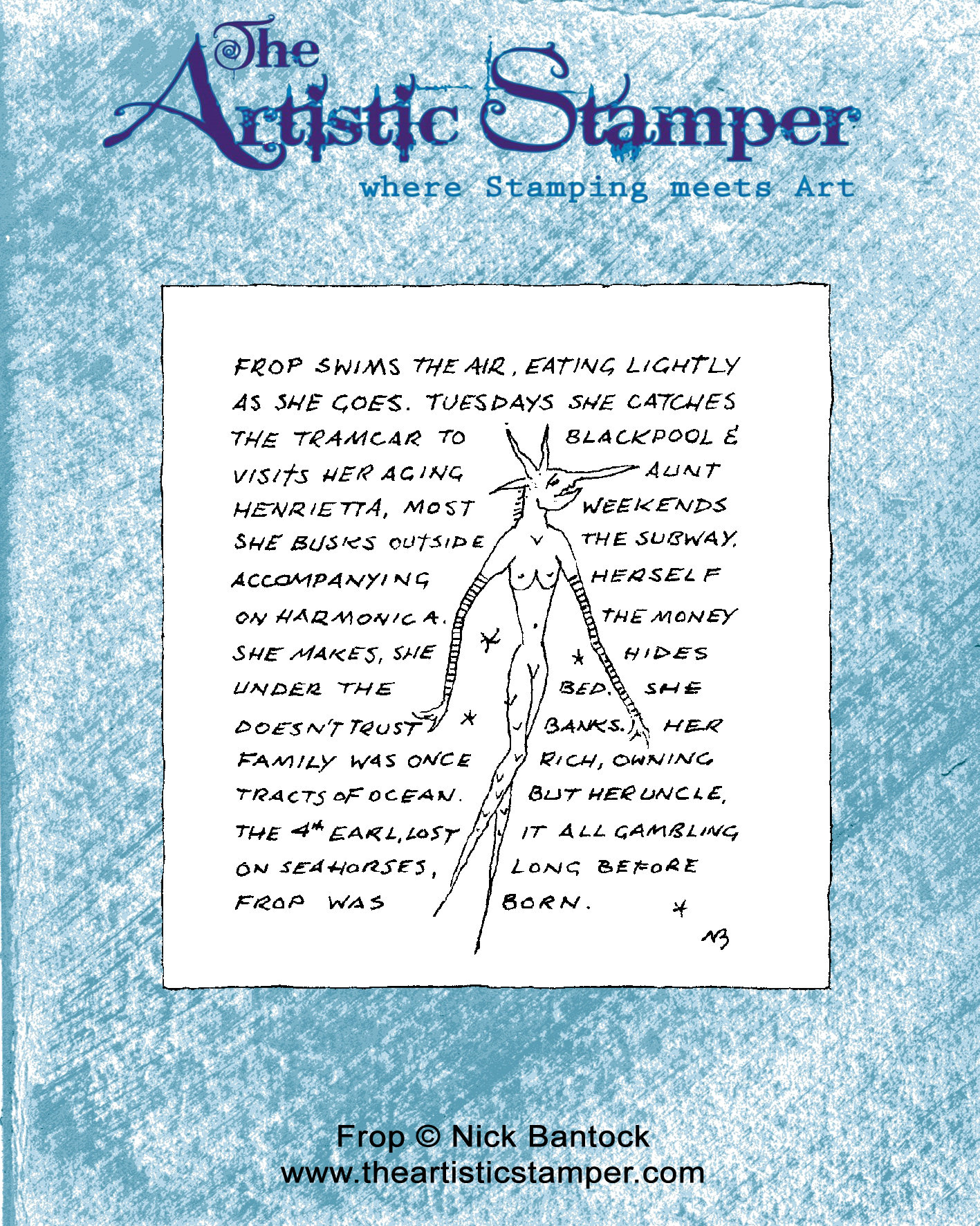 Nick Bantock Cling Rubber Stamp: Frop 