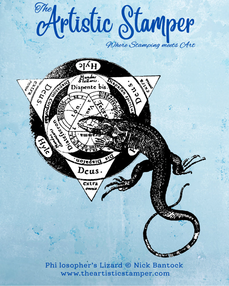Nick Bantock Cling Rubber Stamp: Philosopher's Lizard
