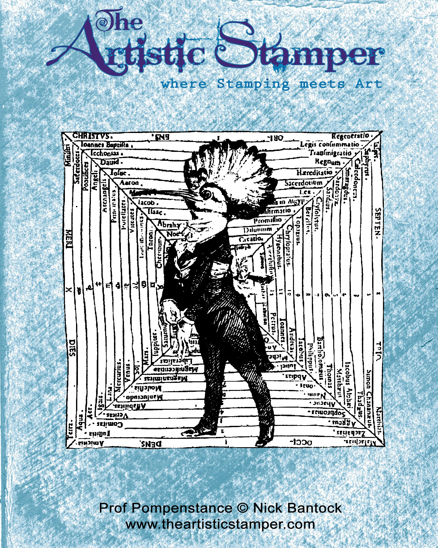 Nick Bantock Cling Rubber Stamp: Prof Pompenstance