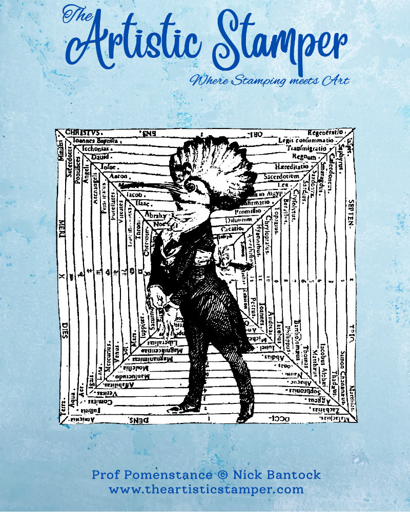 ONE LEFT: Nick Bantock Cling Rubber Stamp: Prof Pompenstance