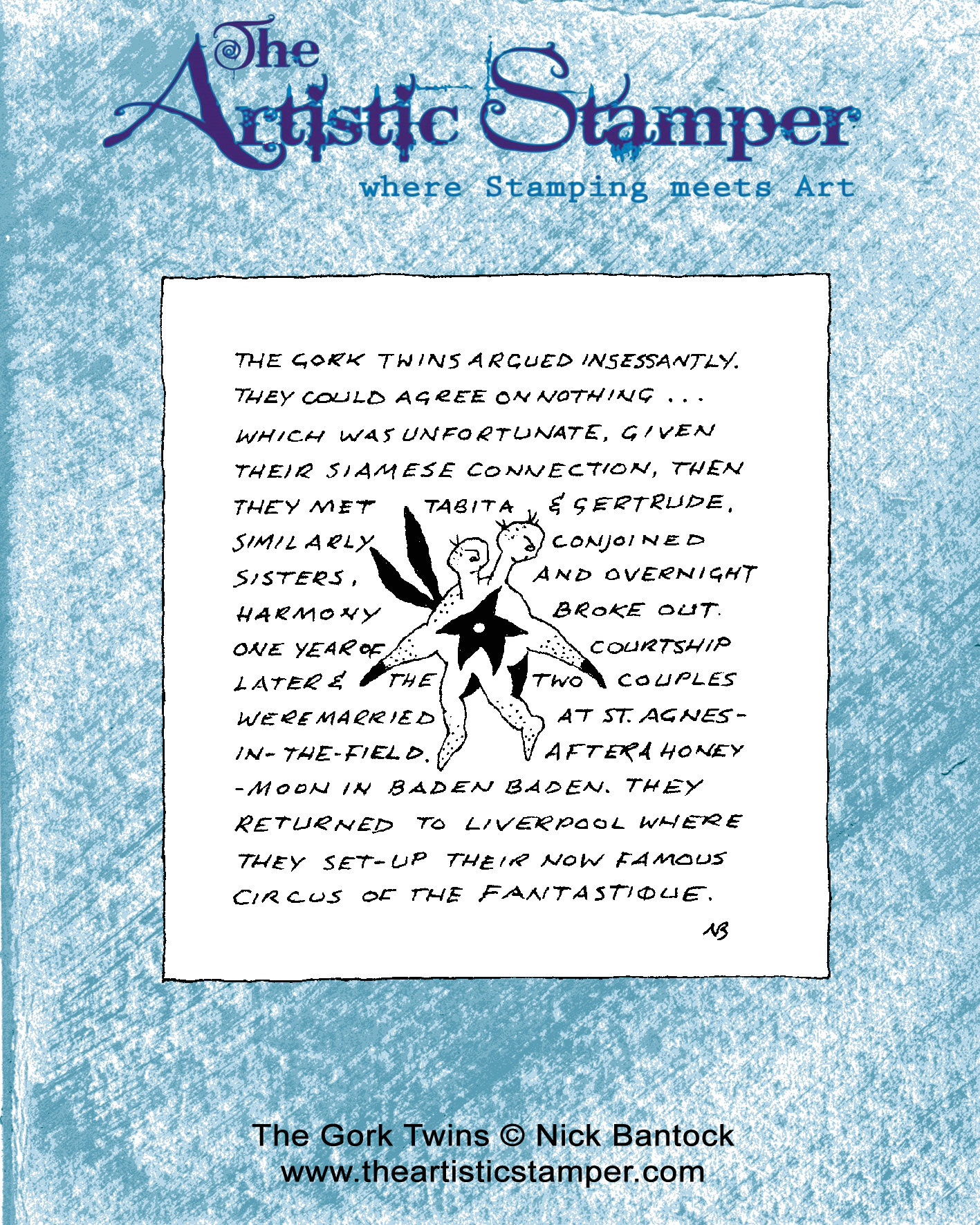 NEW: Nick Bantock Cling Rubber Stamp: The Gork Twins