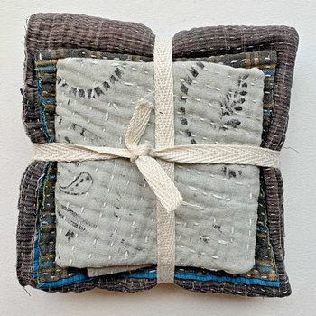 Kantha Stitch Large Scrap Bundle: Achromatic