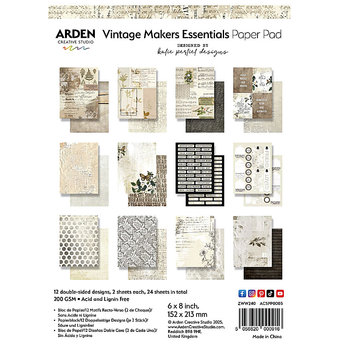 Katie Pertiet for Arden Creative Studio Paper Pad: Vintage Makers Essentials