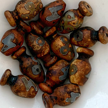 SOLD: Tibetan Agate Vase Beads: Set of 6