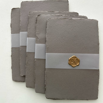 NEW: Grey Handmade Paper: Set of 10