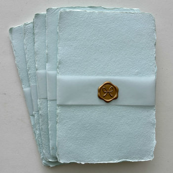 NEW: Sky Blue Handmade Paper: Set of 10