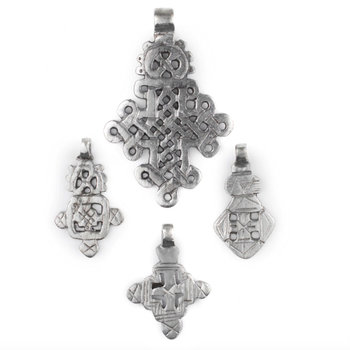 SOLD: Ethiopian Silver Coptic Cross Pendant Set