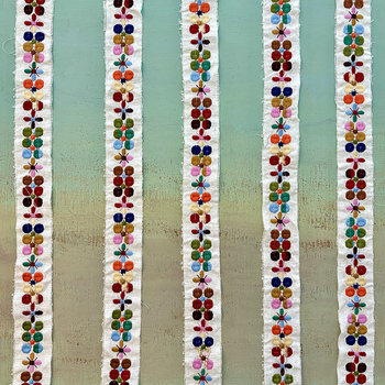 Embroidered Trim Fabric Ribbon: Fields of Color