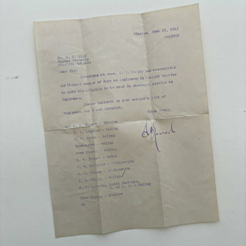 Original Ephemera: 1943 Letter