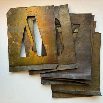 Vintage Large Brass Letter Stencil Set