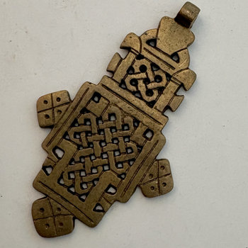 SOLD: Ethiopian Brass Coptic Cross Pendant #1