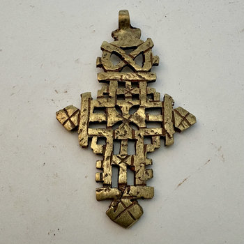 SOLD: Ethiopian Brass Coptic Cross Pendant #3