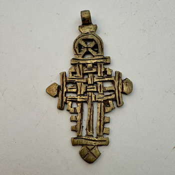 SOLD: Ethiopian Brass Coptic Cross Pendant #4
