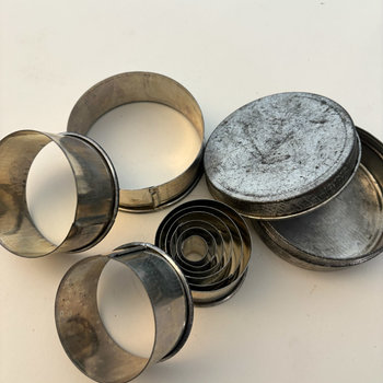 SOLD: Vintage Nested Circle Cookie Cutters in Tin